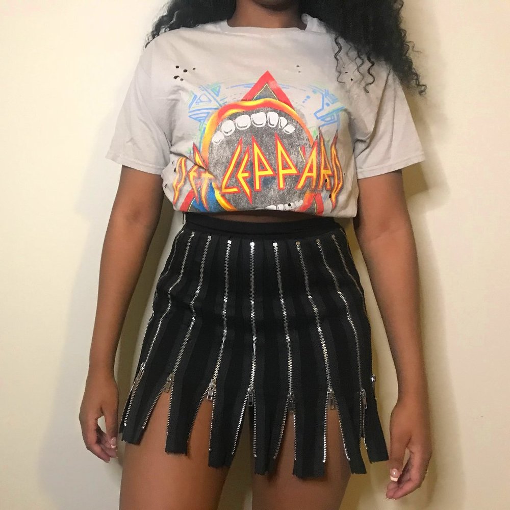 Zippered Mini Skirt